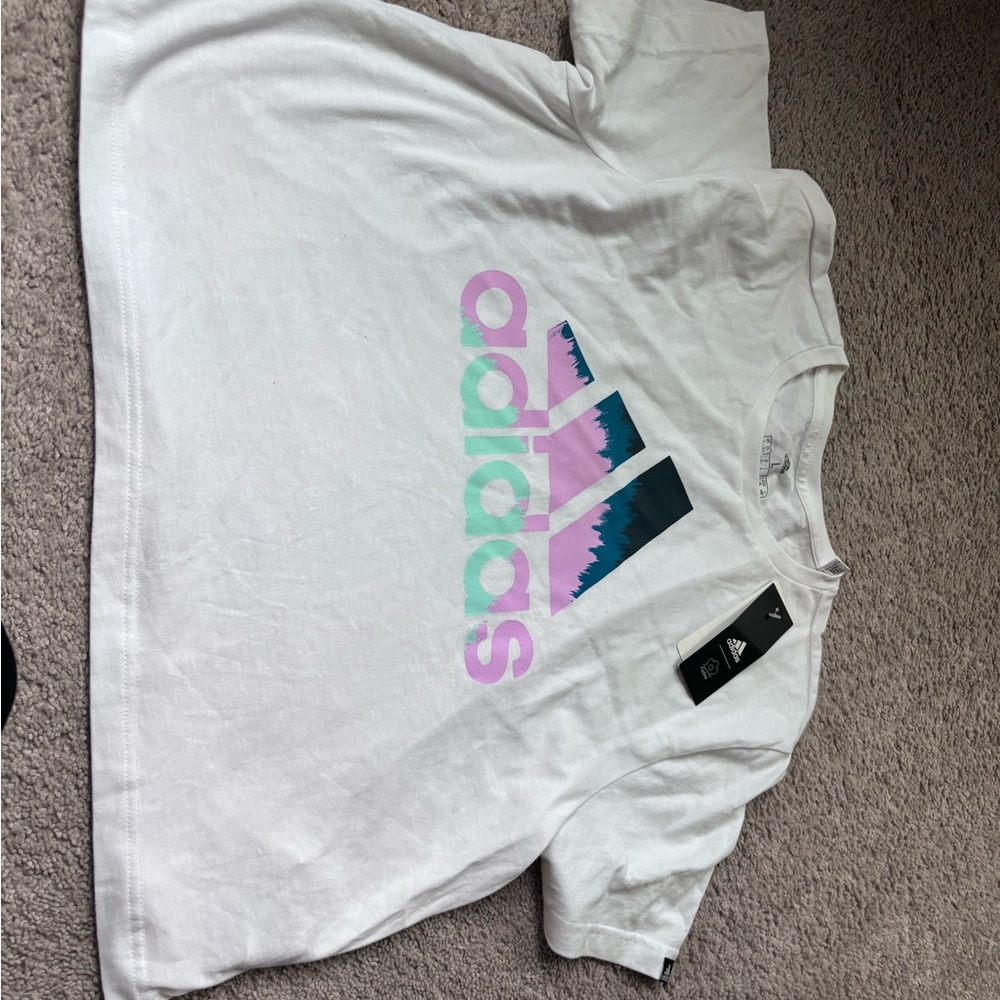 Adidas Kids White Graphic T-Shirt